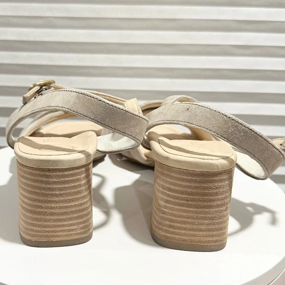 🌹PAUL GREEN🌹Lexi Heel Sandal Camel Tan Suede Block Heel Size: 7